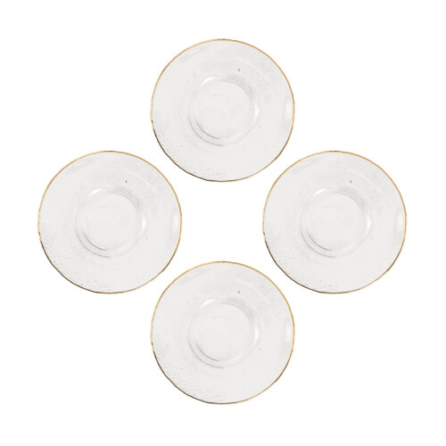 4Pièces Sous-Verres Verre Transparent Accessoires Design Épuré 1