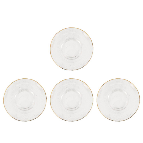 4Pièces Sous-Verres Verre Transparent Accessoires Design Épuré 2