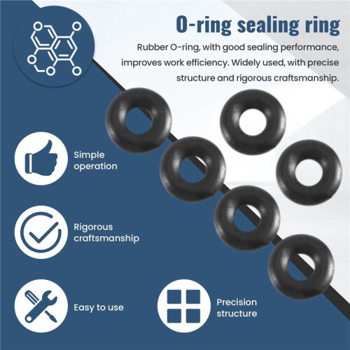 100 pcs O-ring in nitrile rubber 6 x 2 mm 1