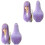 2Pièces Perruques Longues Raides Synthétiques Violet Pour 2