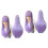 2Pièces Perruques Longues Raides Synthétiques Violet Pour 3