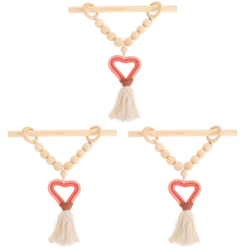 3Ensembles Accessoires Rideaux Pompon Rose Bois Design 1