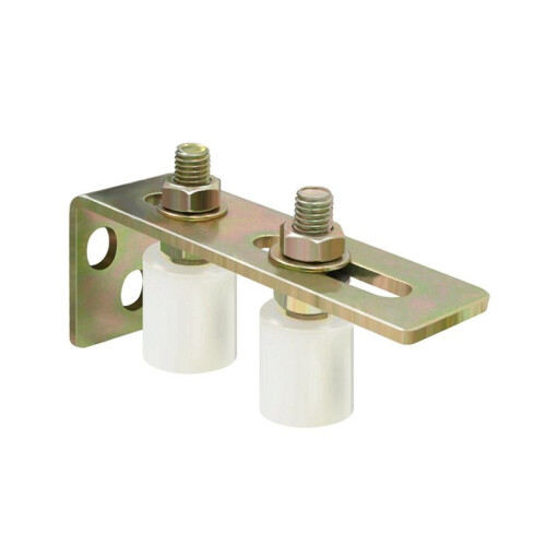 1PCS Patio Door Track Guide Rollers Sliding Door Guide Rollers with L-Pillar Bracket Adjustable Double Nylon Rollers