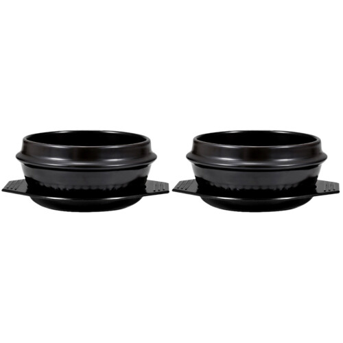 2Pièces Pot Soupe Céramique Noir Sanitaire Usage 1
