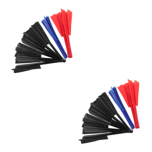6Pièces Éventails Mains Multicolores Effet Illusion Pour Fête 2