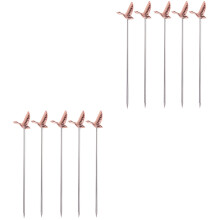 10Pièces Piques Réutilisables Rose Gold En Acier Inoxydable