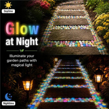DIY Colorful Glow-in-the-Dark Garden Stones Rainbow Glow in the Dark Rocks for Garden Outdoor, Walkway Patio Lawn Yard