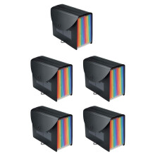 5X Expanding File Folder 12 Pockets File Organizer Filing Box,A4 Accordion Bill/Document with Colored Tabs