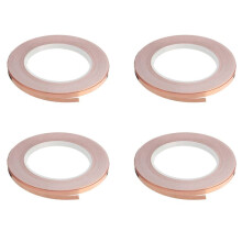 4X Single-Sided Adhesive Copper Foil Tape Self-Adhesive Shielding Tape Anti-Interference Tape for Guitar (5mmx20M)
