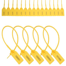 1000 Pcs Plastic Tamper Seals Fire Extinguisher Tags Security Tags Seals Safety Numbered Zip Ties Labels (Yellow)