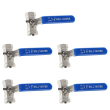 5pcs 1/2 Inch Lever Female/Female Valves Long Handle 316 Stainless Steel WOG1000
