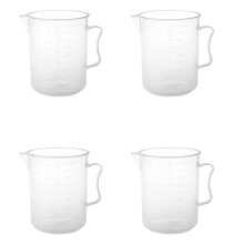 4X 1000ml Transparent Graduated Beaker with Handle