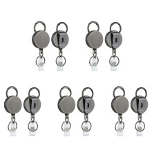 10 Pack Heavy Duty Retractable Badge Holder Reels, Metal ID Badge Holder with Belt Clip Key Ring for Name Card Keychain