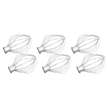 6 Paket Edelstahl Draht Peitschenmischer Aufsatz für K45WW Mehlkuchen Ballon Schneebesen Ei Sahne RüHrer