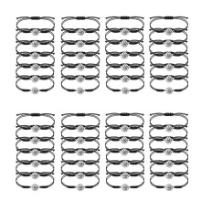 48-Teilige Volleyball-ArmbäNder, Volleyball-Charm-Armband, Geflochtenes Schnurarmband mit Volleyball-AnhäNger-Dekoration