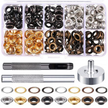 200 Set 6 Mm Metall Ösen Ösen Kit mit Einem Sockel- und Stanz Loch Werkzeug und Reparatur Werkzeug Reparatur mit Kunststoff Box