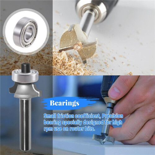 10Pcs Router Bits Top Mounted  Bearings Guide for Router Bit Bearing Repairing Replacement Accessory Kit 2