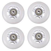 4-Pack Inline-Skate-Hjul Nybörjarbyteshjul med Lager 70 mm Vit