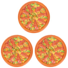 3Pièces Modèles Pizza Faux Couleurs Assorties Décor Cuisine Réaliste