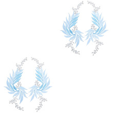4Pièces Patch Vêtement Bleu Feuille Brodée Accessoire Réparation DIY