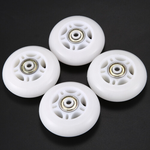 4-Pack Inline-Skate-Hjul Nybörjarbyteshjul med Lager 70 mm Vit 2