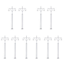 10Pièces Lampes Miniatures Simulées Chemin De Fer Gris Pour Décor