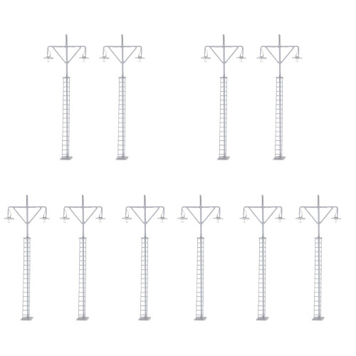 10Pièces Lampes Miniatures Simulées Chemin De Fer Gris Pour Décor