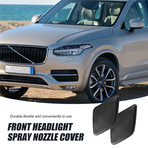 Pair L+R Side Headlight Bumper Washer Cap Jet Cover for  XC90 2007-2014 2