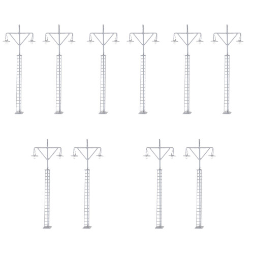 10Pièces Lampes Miniatures Simulées Chemin De Fer Gris Pour Décor 1