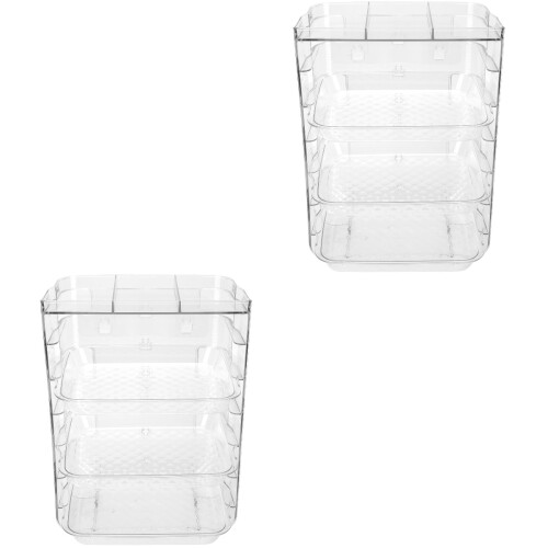2Pièces Support De Rangement Murale Transparent Plateau Multi-Couches 2