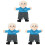 3Pièces Marionnettes À Main Artisanales En Coton PP Pour Interaction 1