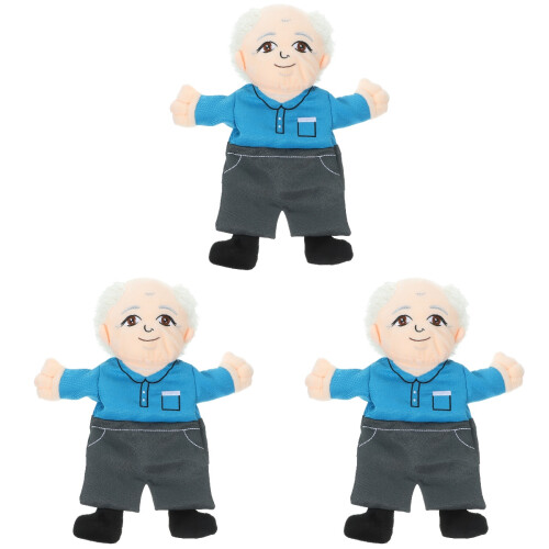 3Pièces Marionnettes À Main Artisanales En Coton PP Pour Interaction
