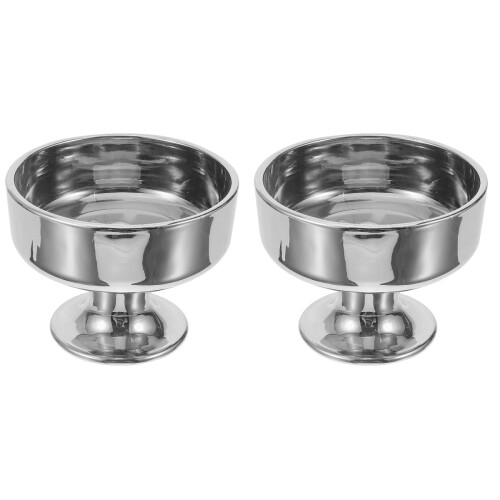 2Pièces Coupes Décoratives Argentées Pour Milk Shake 1