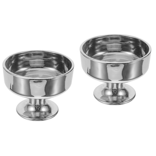 2Pièces Coupes Décoratives Argentées Pour Milk Shake 2