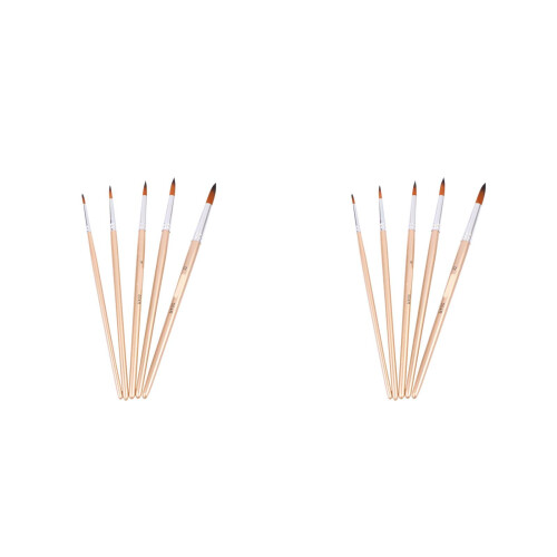 2Ensembles Pinceaux Peinture Nylon Bois Pour Graffiti