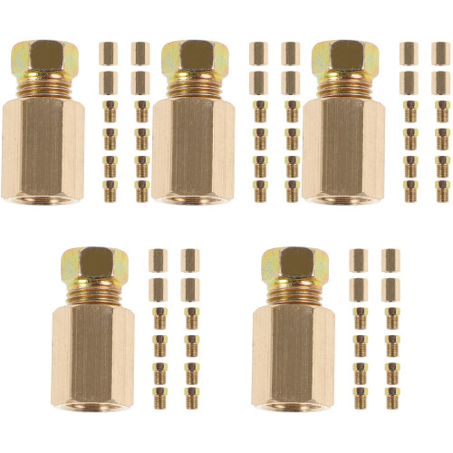 5Pièces Raccords De Ligne De En Laiton Auto 1