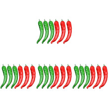 24Pièces Faux Poivrons Colorés Réaliste Pour Photo Déco