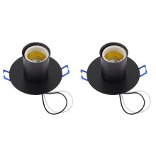 2Pièces Douille Lampe Noire E27 À Vis Pour Chambre Café