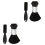 4Pièces Brosse Noir Brosse Coupe Salon Confortable 3