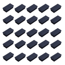 Les Bouchons de Tube D'Extrémité de Masquage de Rectangle En Plastique Insèrent 25X50mm 600Pcs Noir