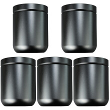 5Pièces Boîte Hermétique Noire Aluminium Rangement Médicaments