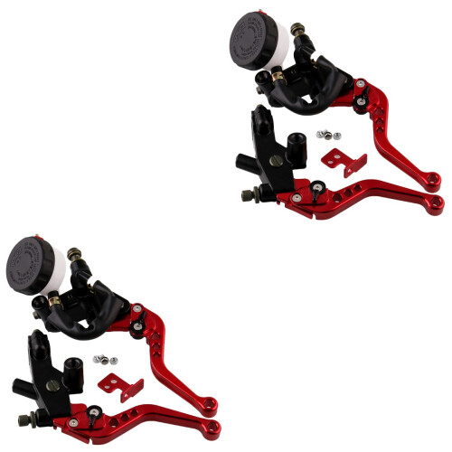 2Paires Levier Ajustable 7/8 Pouce Aluminium Rouge 1