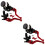 2Paires Levier Ajustable 7/8 Pouce Aluminium Rouge 5