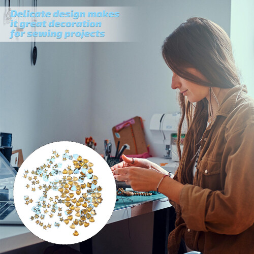 200Pièces Rivets Bleus DIY Accessoires Pour Vêtements De 2
