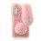 2Pièces Protection Téléphone Rose Fluffy Oreilles Résistante 1