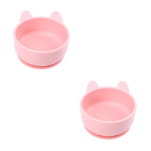 2Pièces Dînette Bébé Silicone Rose, Usage Garderie