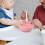 2Pièces Dînette Bébé Silicone Rose, Usage Garderie 8