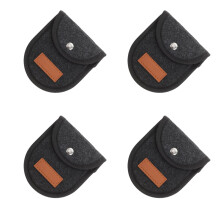 4Pièces Sacoche Rangement Médiators Guitare Et Capo Noir Pratique