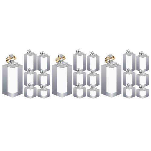 21Pièces Support Anneaux Transparent Pour Boucles 1
