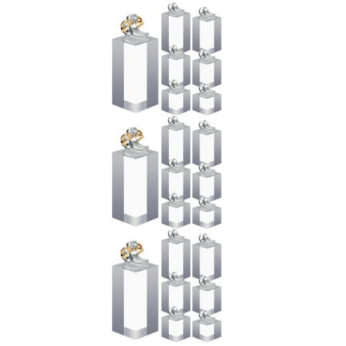 21Pièces Support Anneaux Transparent Pour Boucles 2
